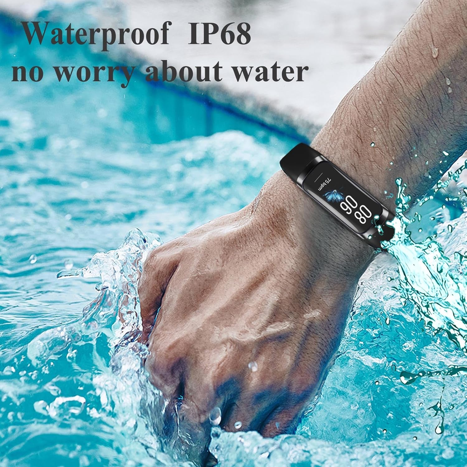 Keep Health Fitness Trackers for Women Men Amoled Step Counter for Android&Ios Alarm Stopwatch Fitness Tracker with Heart Rate Blood Pressure Monitor Calories Burned IP68 Waterproof Step Tracker Watch